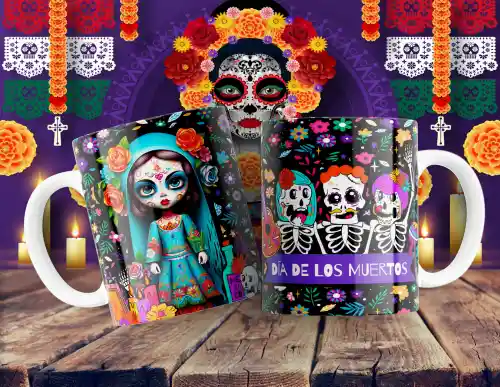 vectores plantilas CATRINA,DÍA DE MUERTOS,HALLOWEEN,